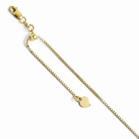 14K Yellow Gold Adjustable Box Bracelet