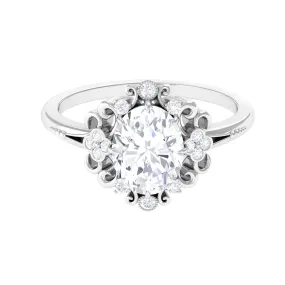 2.50 CT Moissanite Vintage Engagement Ring in Gold