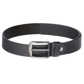 4108 Black Textured Leather Belt for Men