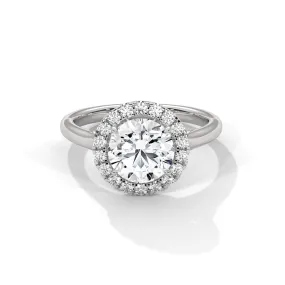 Agnes 2 Carat Solitaire Silver Ring White Gold