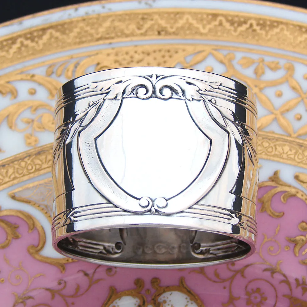 Antique Continental .800 Silver 1 7/8" Napkin Ring, Classical Acanthus Decoration