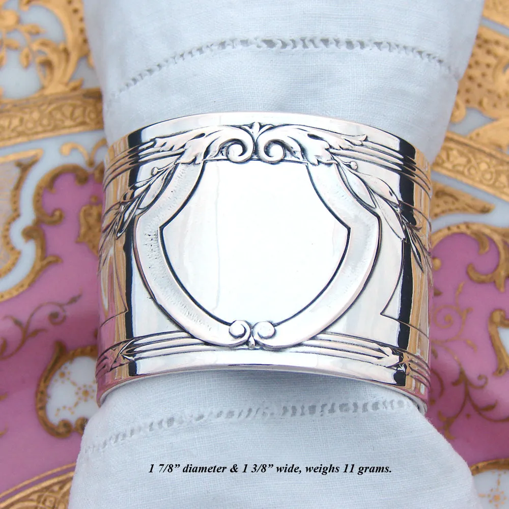 Antique Continental .800 Silver 1 7/8" Napkin Ring, Classical Acanthus Decoration