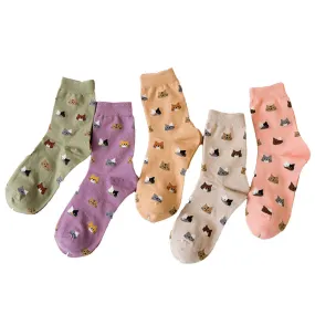 Anysox 5 Pairs One Size 5-9 Mixed Colors No Show Thin Invisible Fashion Socks With Summer High Quality Ankle Solid Color Breathable Socks