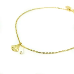 Beach Love Pearl Anklet Gold