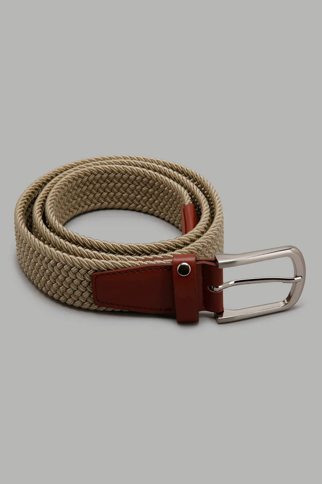 Beige Textured Belt