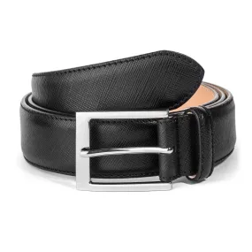 Black Textured Calf Belt