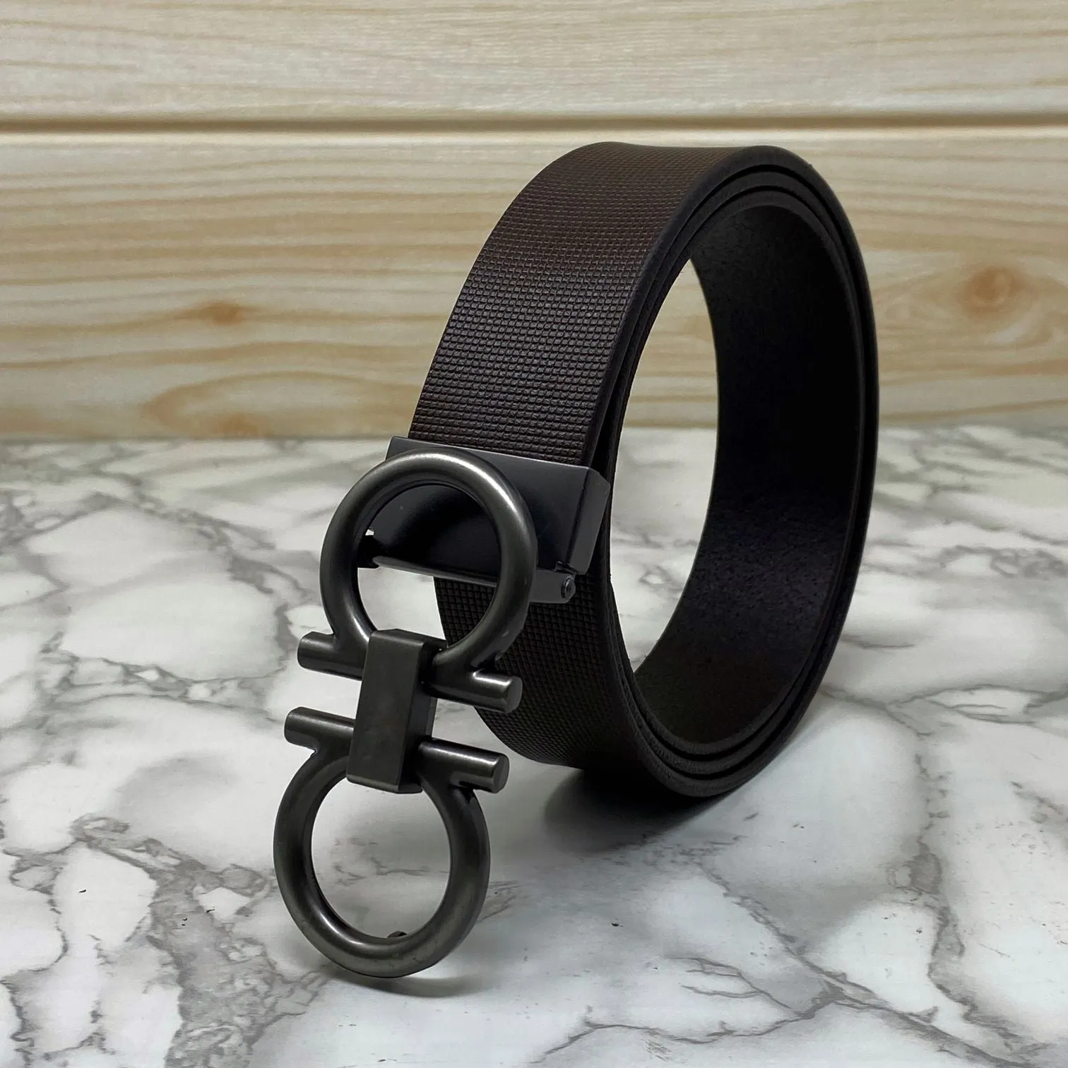 Classic 8 Pattern Formal Design Leather Strap Belt -JonasParamount