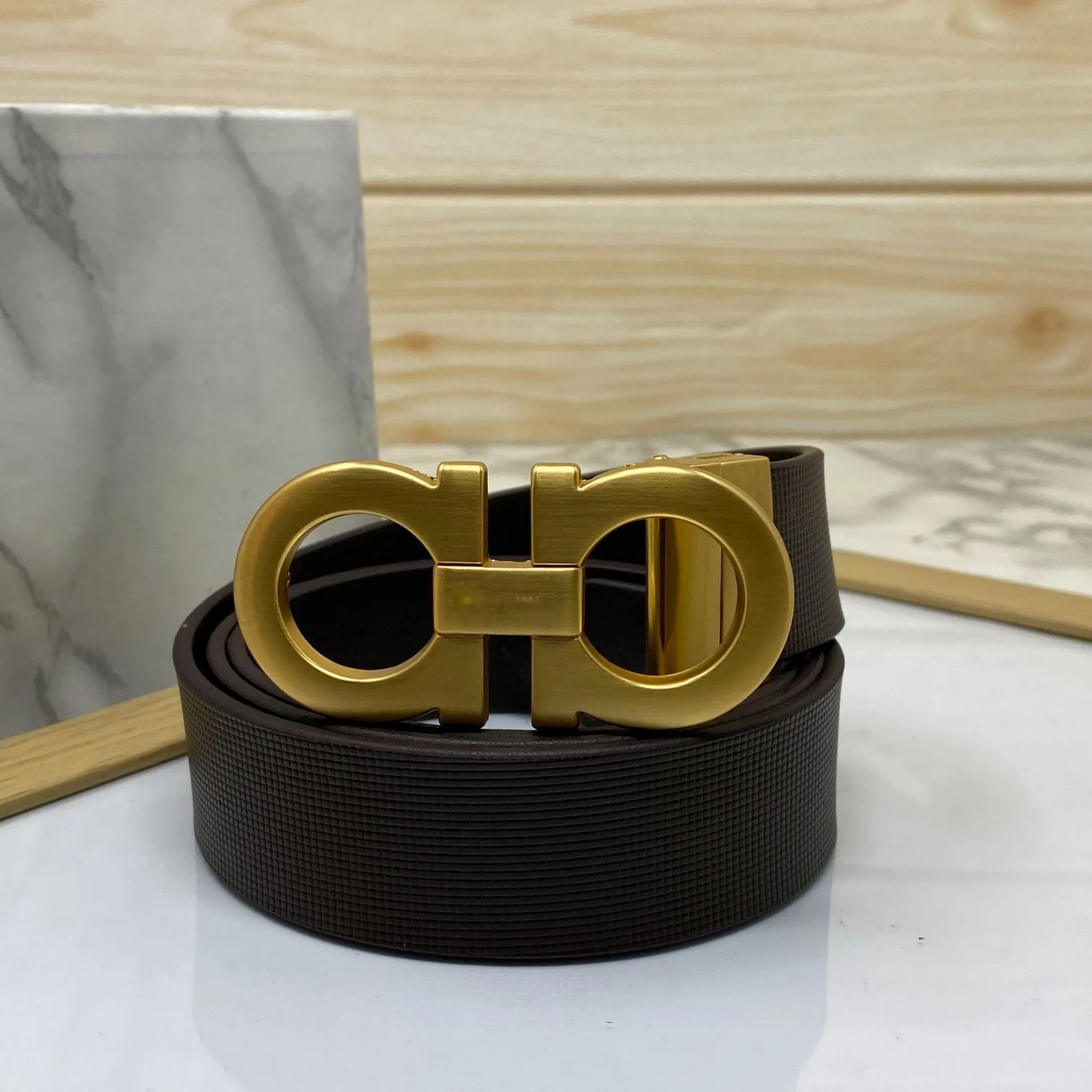 Classic 8 Pattern Formal Design Leather Strap Belt -JonasParamount