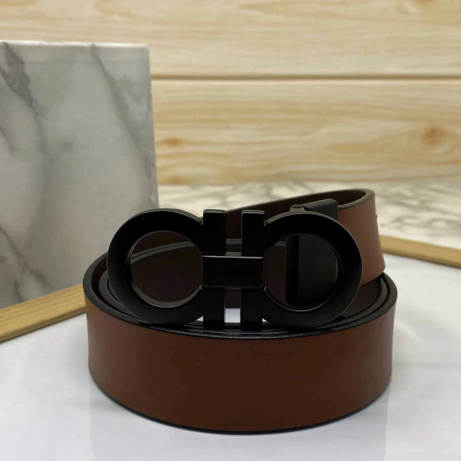 Classic 8 Pattern Formal Design Leather Strap Belt -JonasParamount