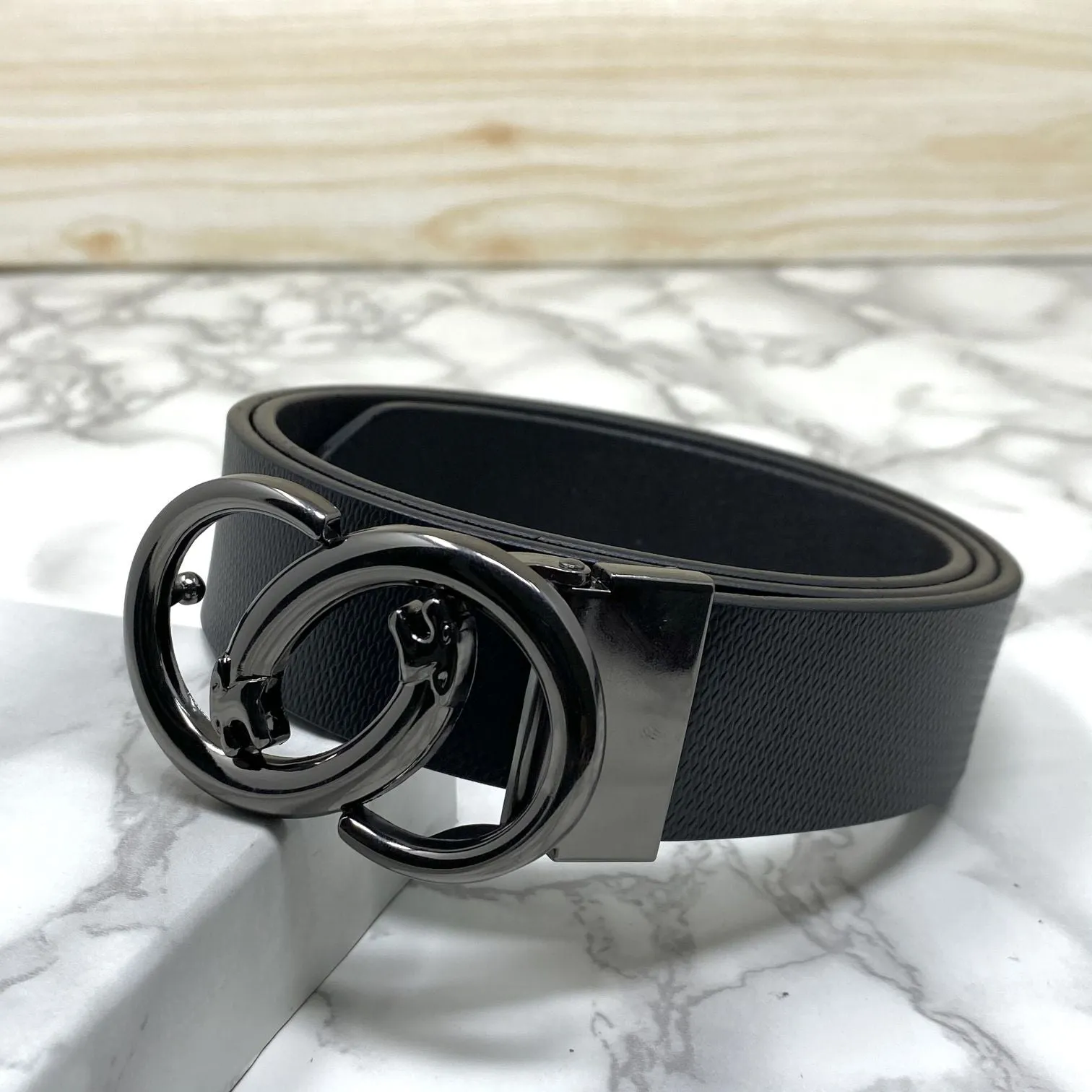 Classic Jaguar Design Leather Strap Belt-JonasParamount