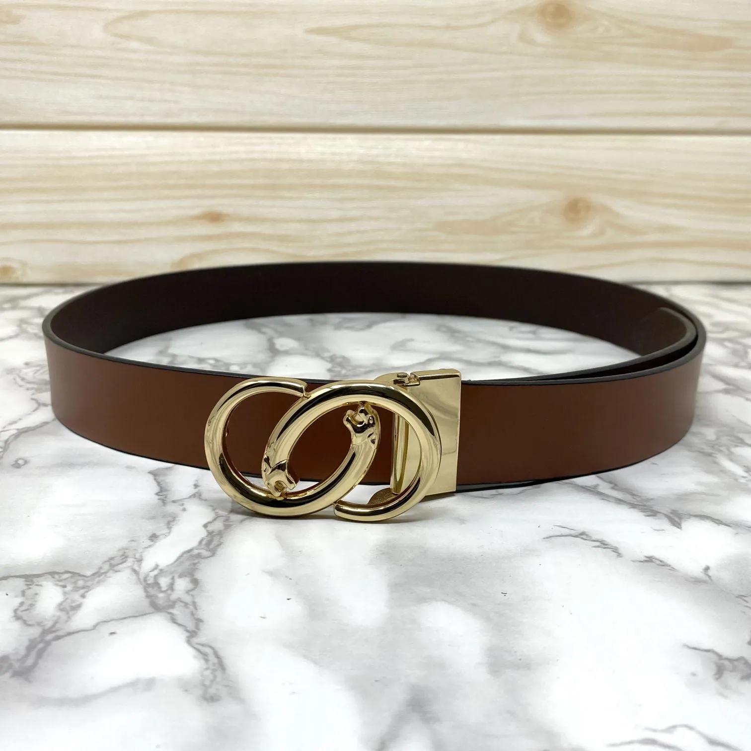 Classic Jaguar Design Leather Strap Belt-JonasParamount