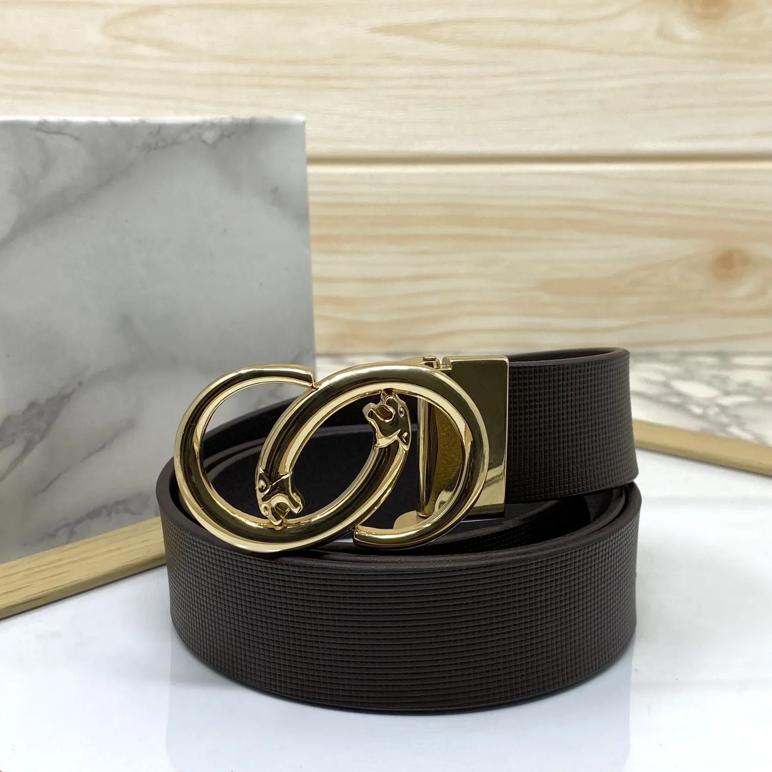 Classic Jaguar Design Leather Strap Belt-JonasParamount