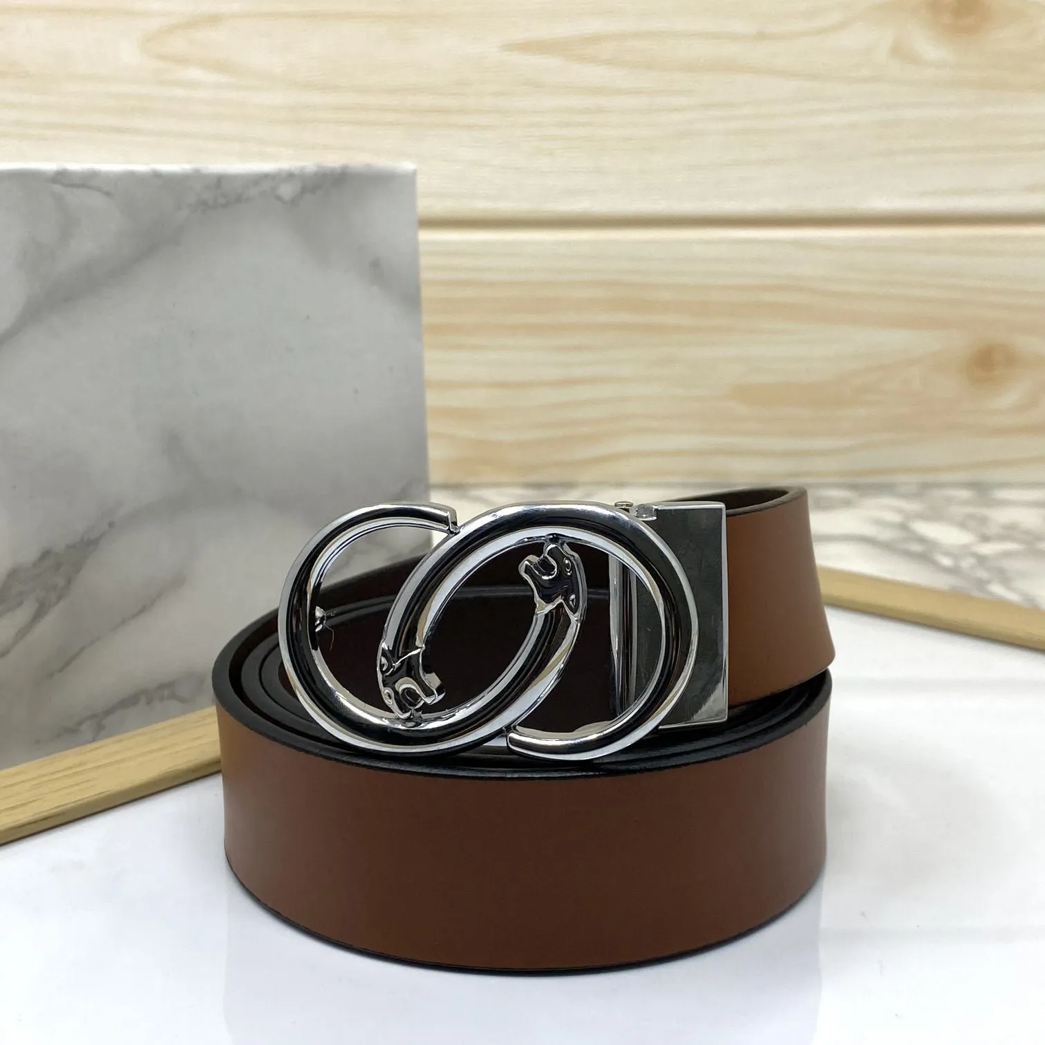 Classic Jaguar Design Leather Strap Belt-JonasParamount