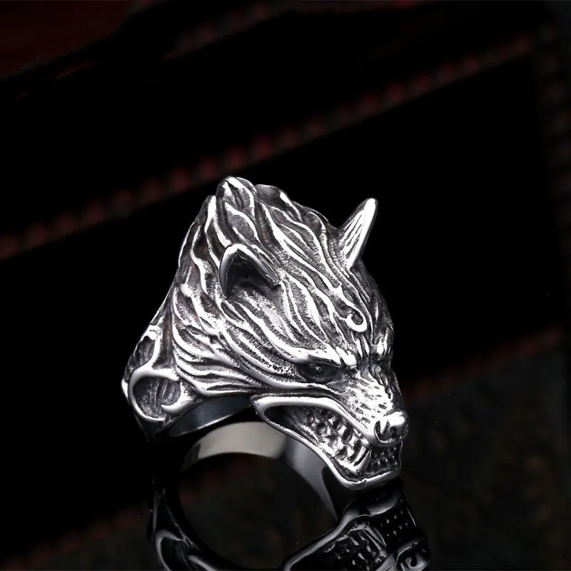 Game Of Throne House Stark of Winterfell Direwolf Wolf Ring Cool Gift For Boyfriend