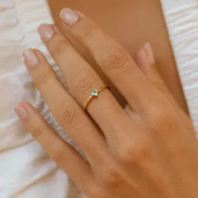 Gold Dainty Emerald Ring