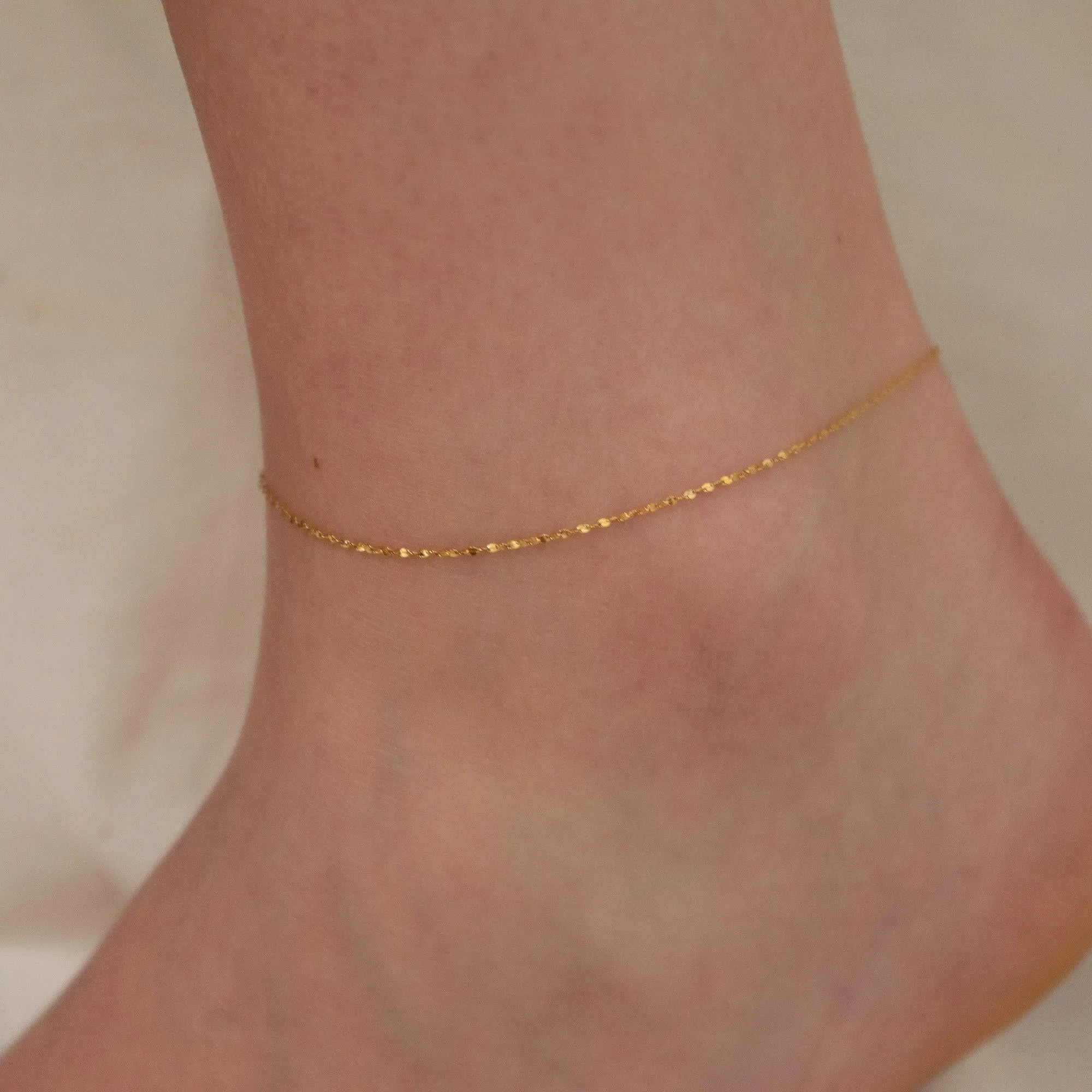 Gold Stainless Steel Twisted Chain Anklet