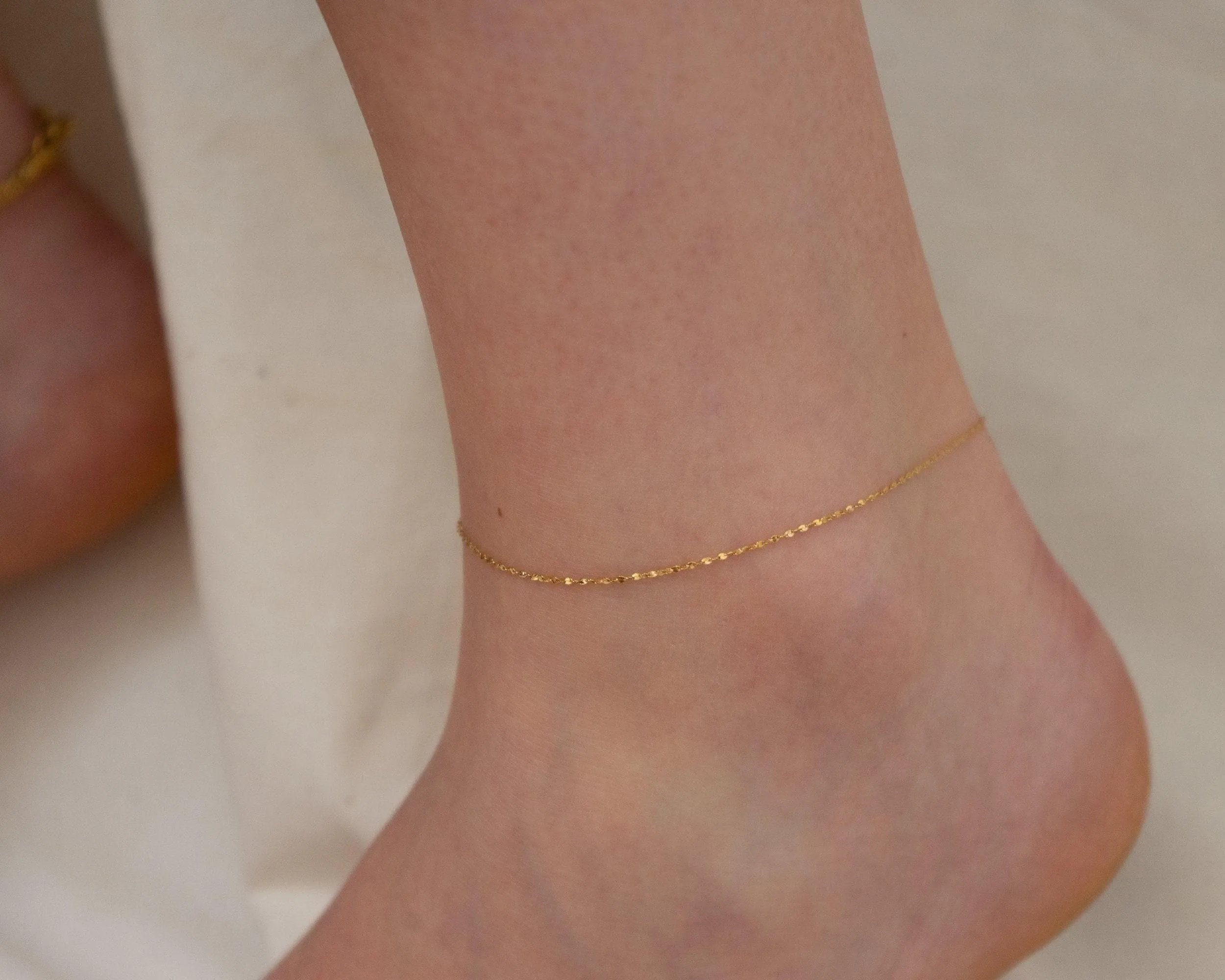 Gold Stainless Steel Twisted Chain Anklet