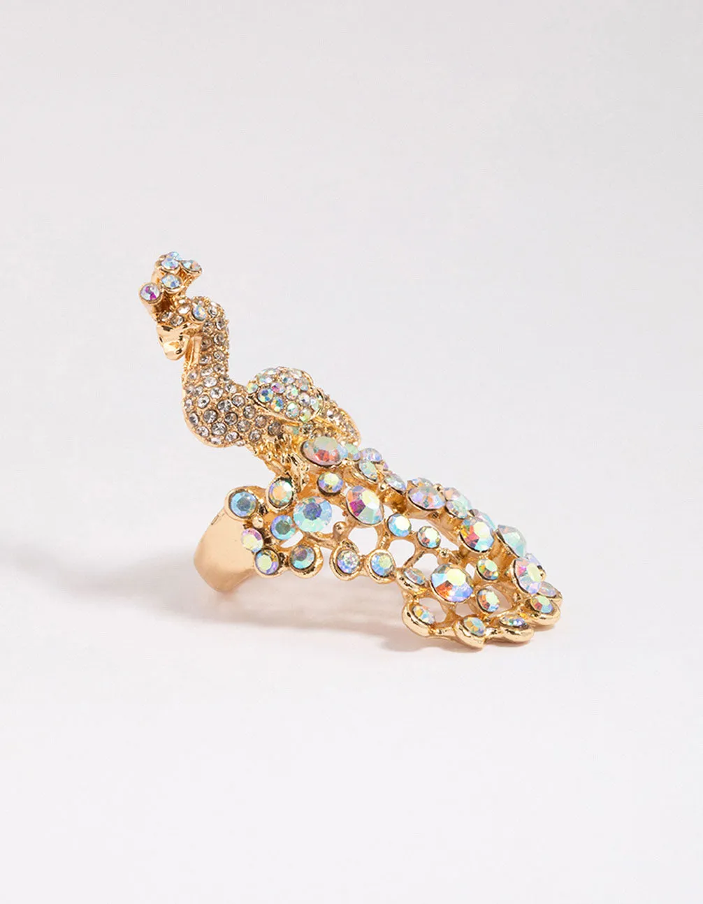 Gold Statement Peacock Ring