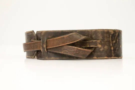 Handcrafted Brown Leather Waist Belt - Women's Fashion, Unique Leather Accessory