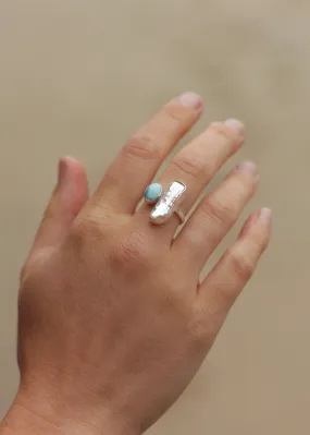 Larimar & Pearl Siren Ring