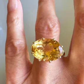 Natural Citrine East West Six Prong Engagement Ring - 14k gold Vermeil Rings