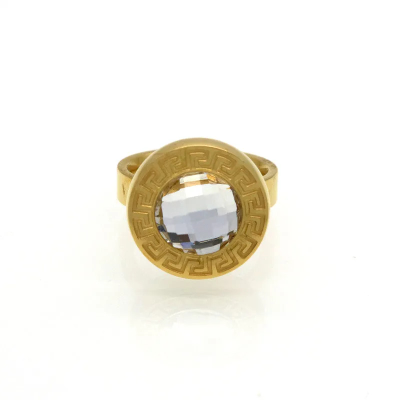 New Jewelry Brand Ring Vintage Retro Letter G Ring 18K Gold Plated SWA Elements Austrian Crystal Ring