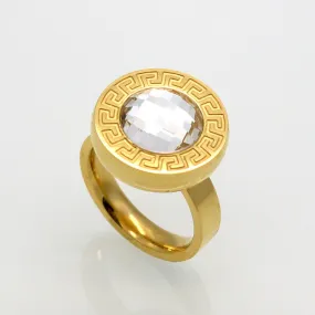 New Jewelry Brand Ring Vintage Retro Letter G Ring 18K Gold Plated SWA Elements Austrian Crystal Ring