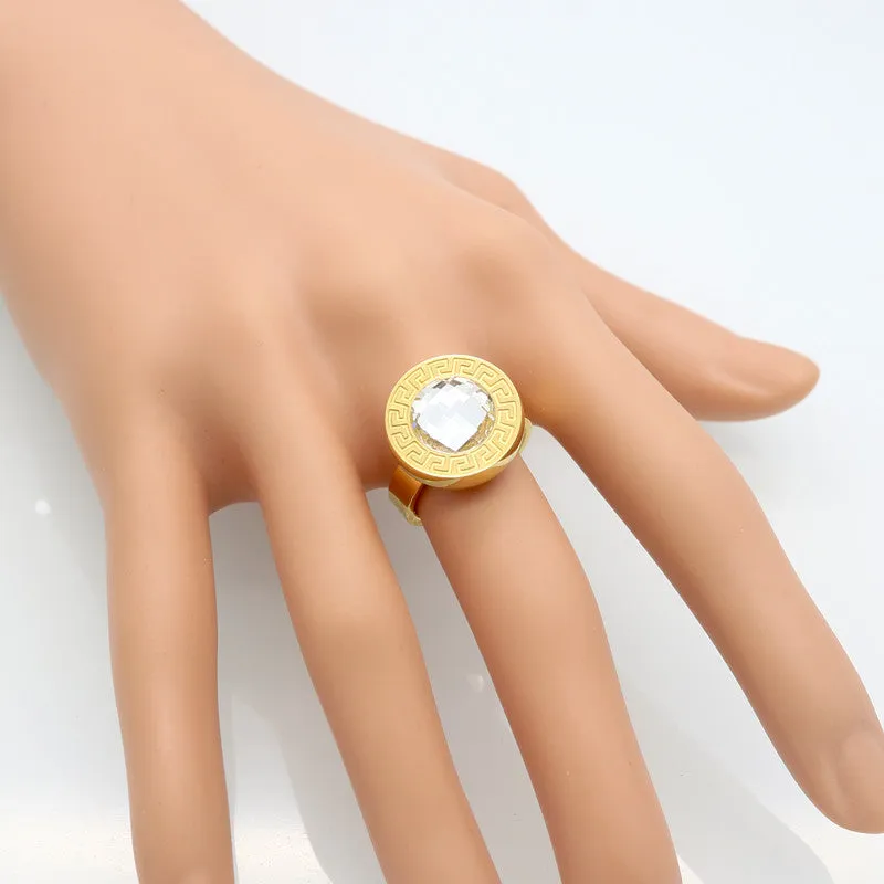 New Jewelry Brand Ring Vintage Retro Letter G Ring 18K Gold Plated SWA Elements Austrian Crystal Ring