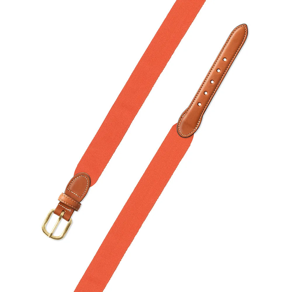 Orange Wide Belgian Surcingle Leather Tab Belt