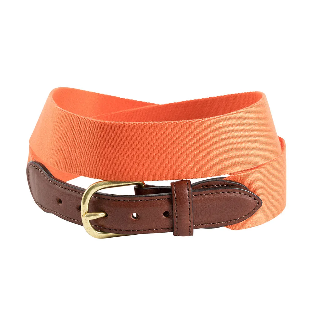 Orange Wide Belgian Surcingle Leather Tab Belt