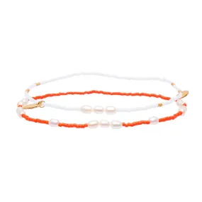 Poppy Anklet Stack - Orange