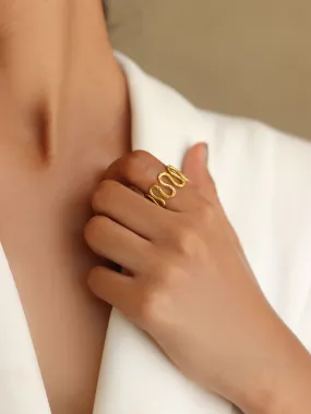 Roller Statement Brass Adjustable Ring