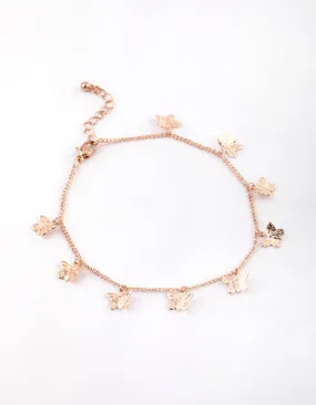 Rose Gold Butterfly Chain Anklet