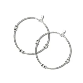 Silver Round Design Peals Anklet