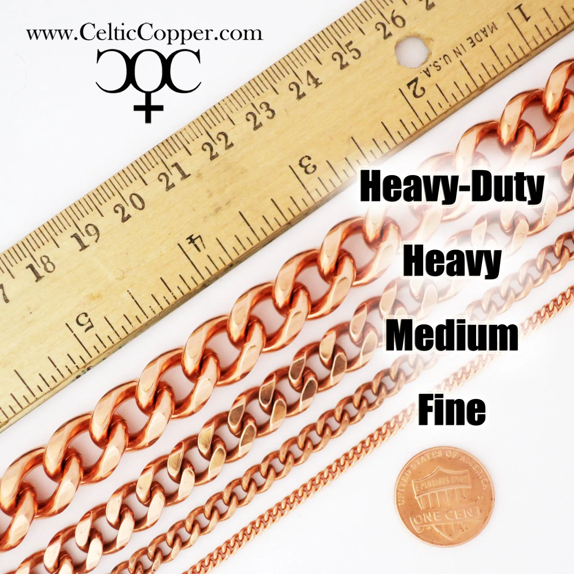 Solid Copper Cuban Curb Chain Necklace 18 Inches NC71 Fine 3mm Copper Curb Chain Necklace 18"