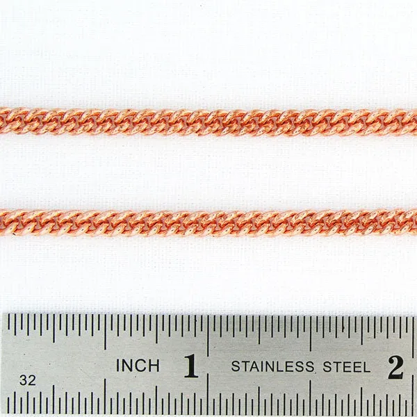 Solid Copper Cuban Curb Chain Necklace 18 Inches NC71 Fine 3mm Copper Curb Chain Necklace 18"