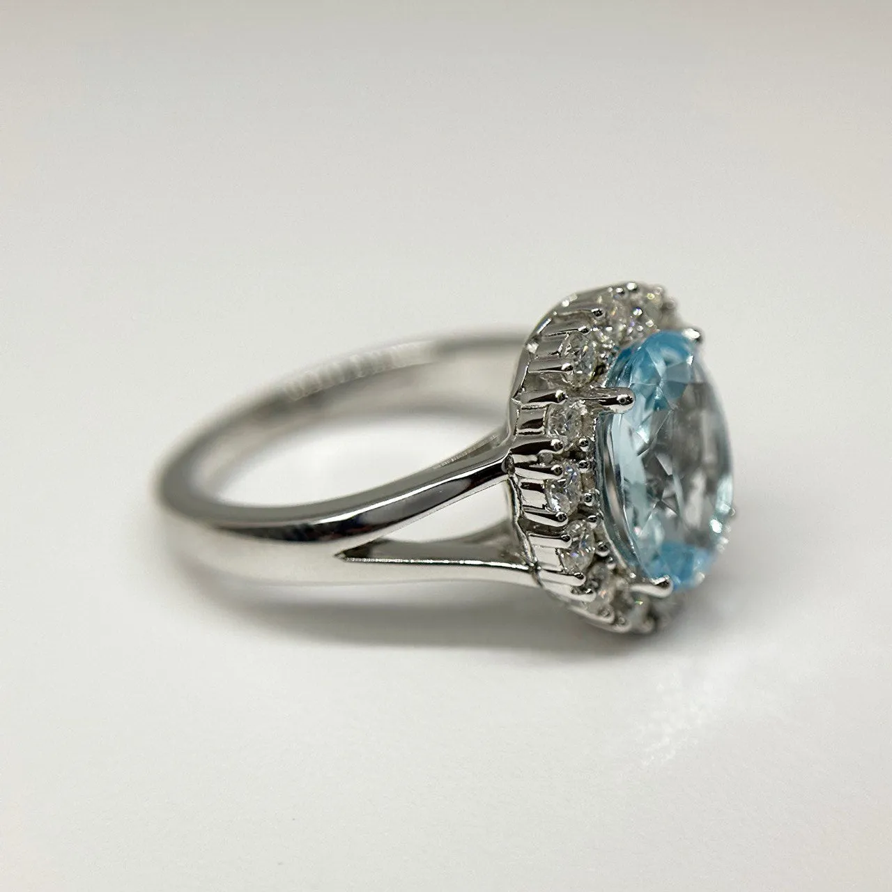 Topaz and Moissanite 925 Sterling Silver Ring