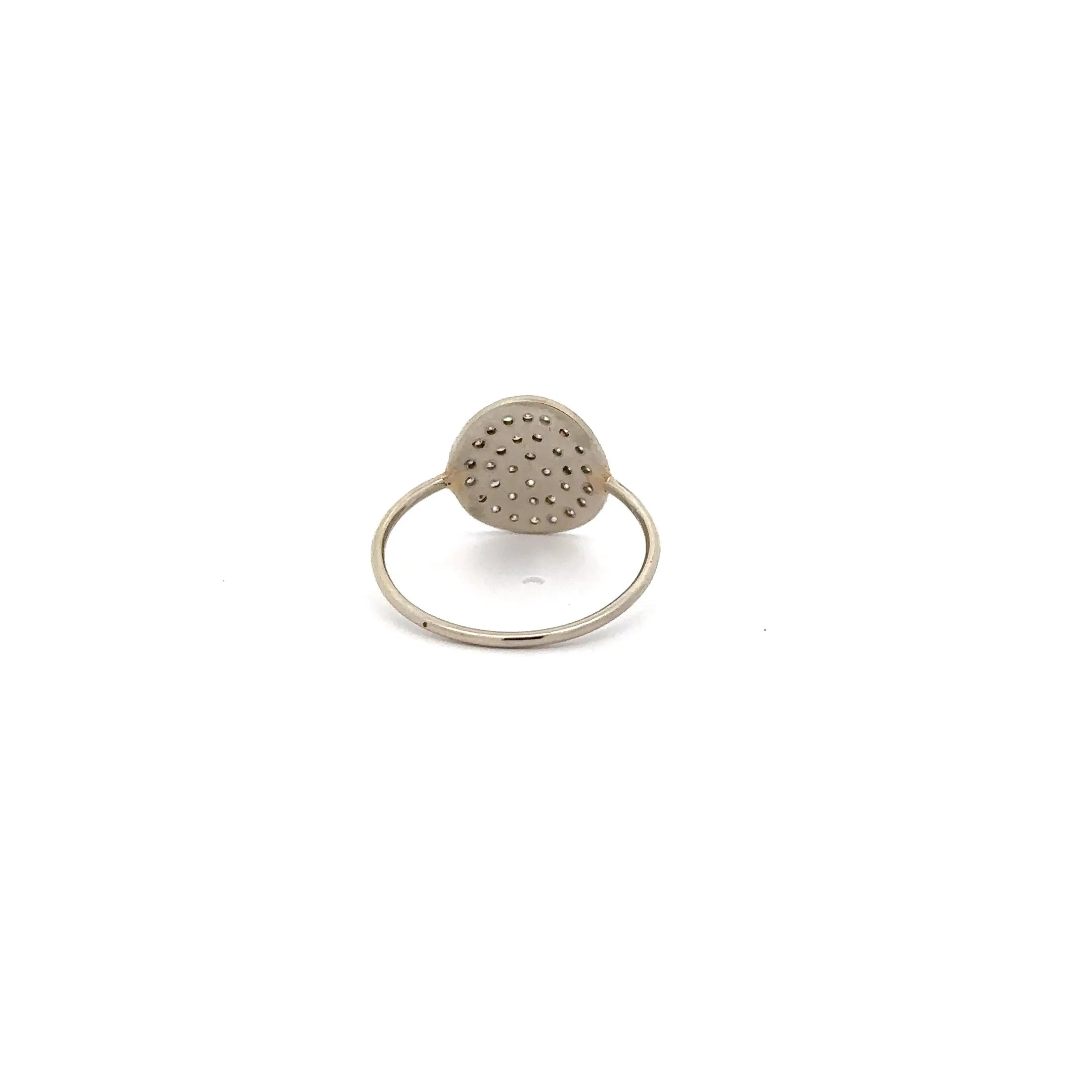 WD152 14kt diamond The Curved Pave disk ring