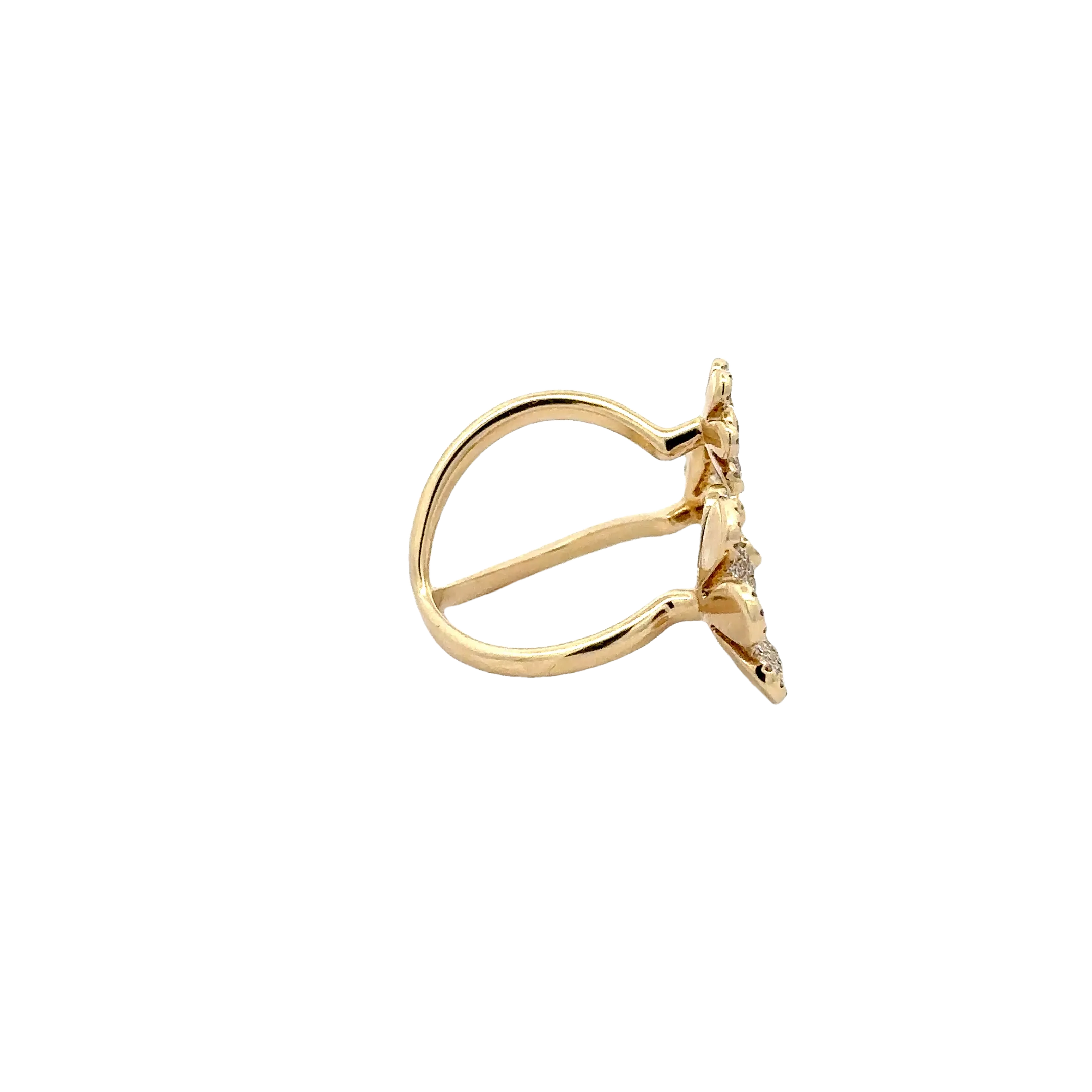 WD1689 14kt Gold Trinity Flower Ring