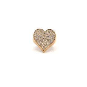 WD950 14kt Yellow gold pave Heart Ring